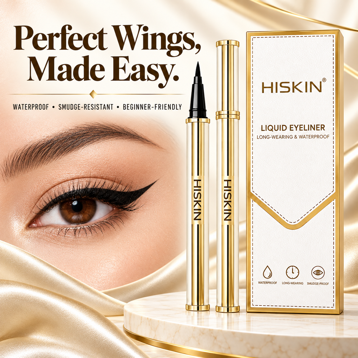 Waterproof. Smudge-Proof. Effortlessly Precise. Perfect Winged Liner — Even If You’re Not Good at Eyeliner.